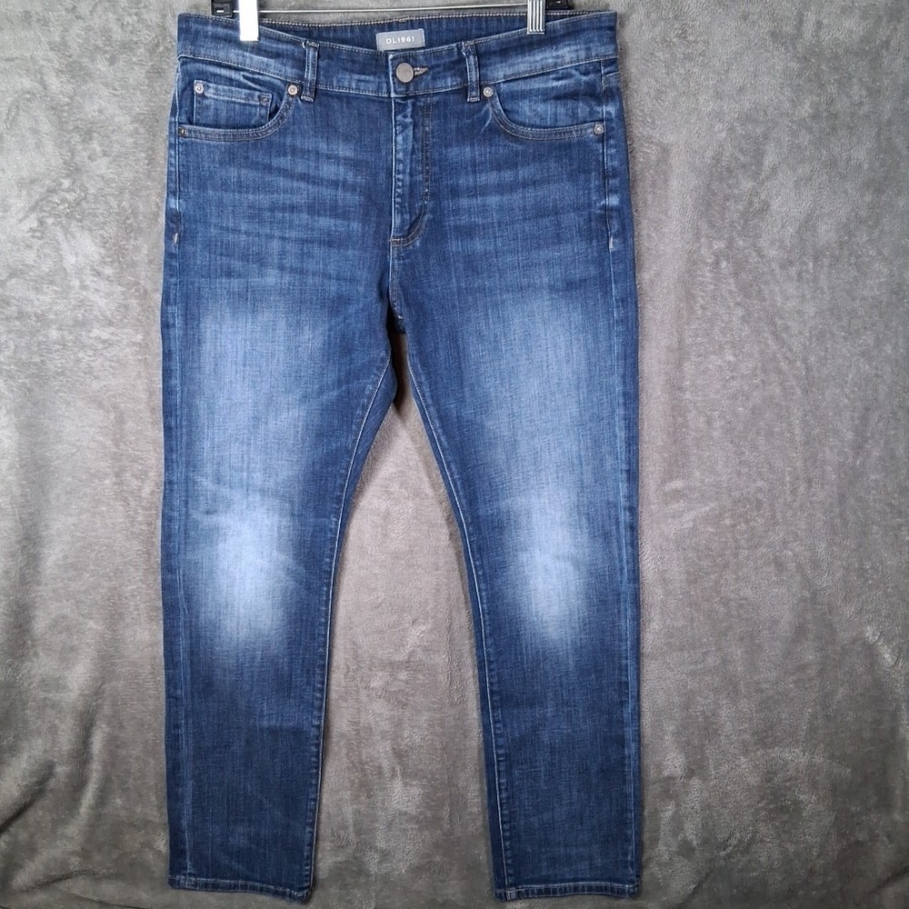 Dl1961 Russell Slim Straight Rifle Jeans Mens Size 33x32 Blue Stretchable NWOT
